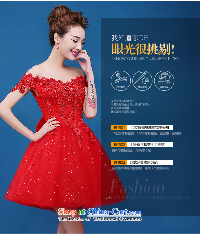 Toasting champagne bride services 2015 new autumn and winter word elegant red dress shoulder short of marriage small red dress Sau San L picture, prices, brand platters! The elections are supplied in the national character of distribution, so action, buy now enjoy more preferential! As soon as possible.