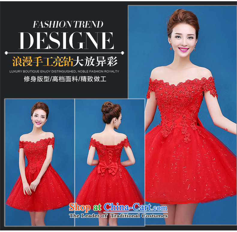 Toasting champagne bride services 2015 new autumn and winter word elegant red dress shoulder short of marriage small red dress Sau San L picture, prices, brand platters! The elections are supplied in the national character of distribution, so action, buy now enjoy more preferential! As soon as possible.