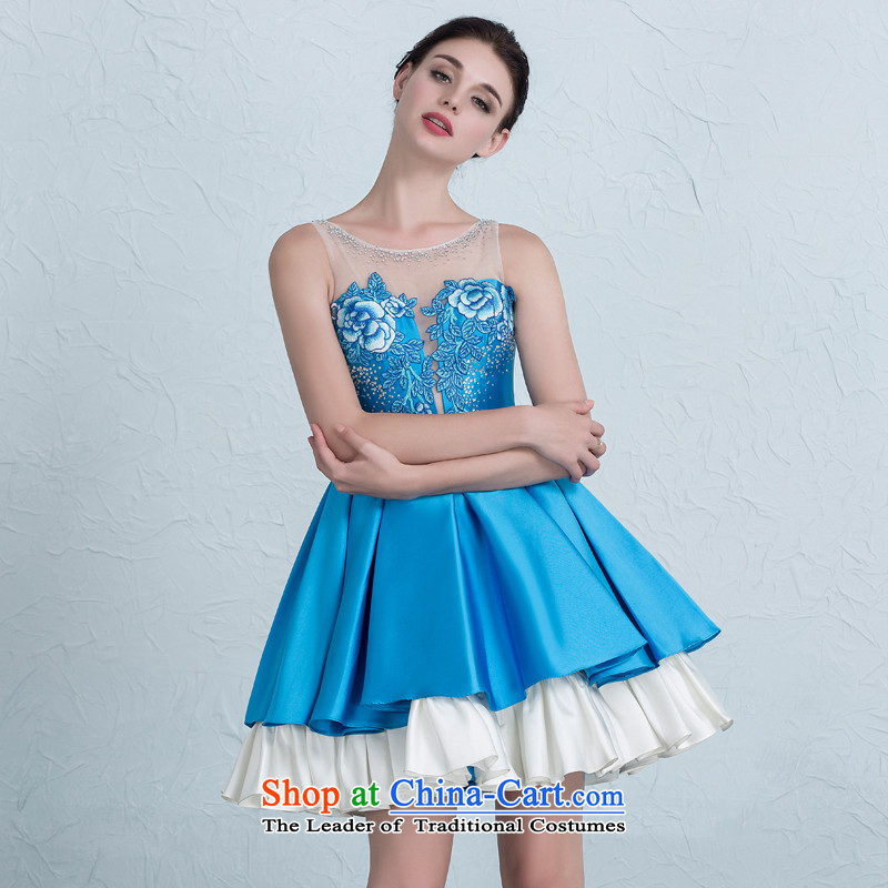 There is a new 2015 Sexily Wedding Dress Short) bridesmaid service banquet evening dresses and chest straps light blue tailored, is set , , , shopping on the Internet