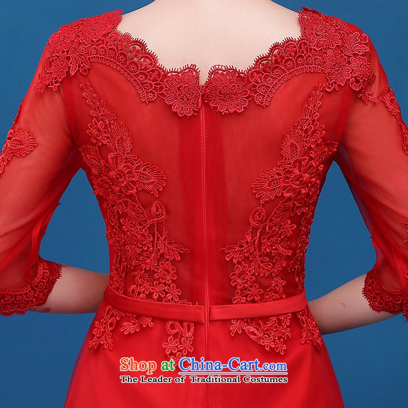 The new 2015 Service bows of autumn and winter bride red high-lumbar evening dress lace dress in cuff zipper red XXL, Sau San Kidman (nicole richie) , , , shopping on the Internet
