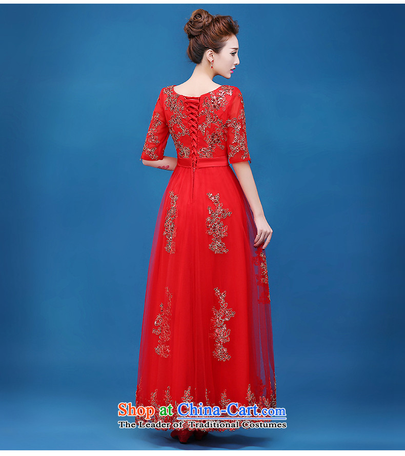 2015 new bride of autumn and winter clothing long) bows cuff dress red dress banquet Sau San moderator dress female red, Sau San XXL picture, prices, brand platters! The elections are supplied in the national character of distribution, so action, buy now enjoy more preferential! As soon as possible.