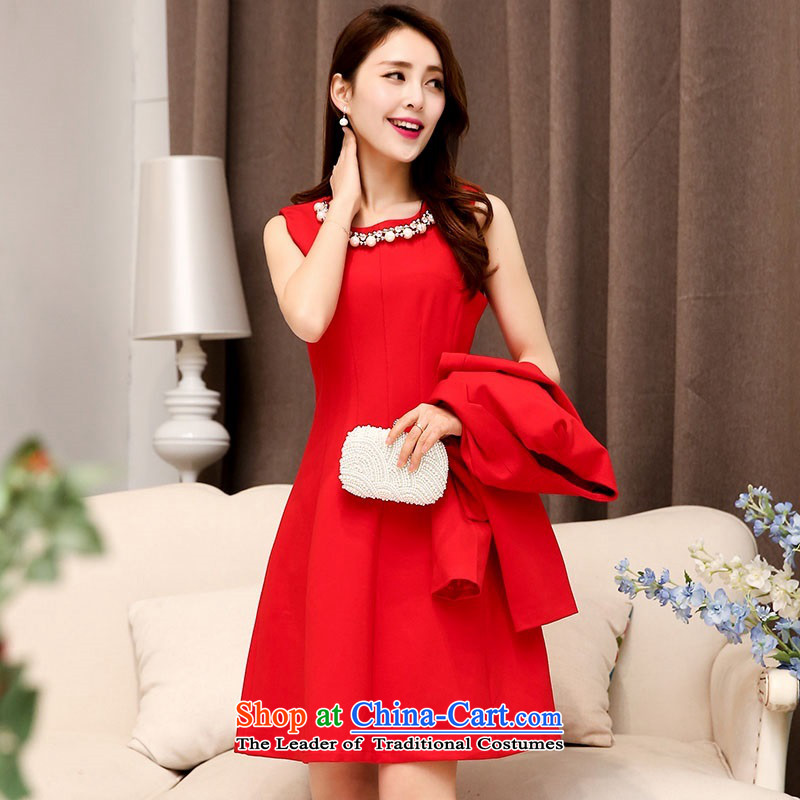 2015 Autumn and Winter Ms. new large red two kits bridal dresses evening dresses temperament Sau San video thin bride skirt Princess Bride stylish bows services Skirts 1 light red XXXL,UYUK,,, better shopping on the Internet