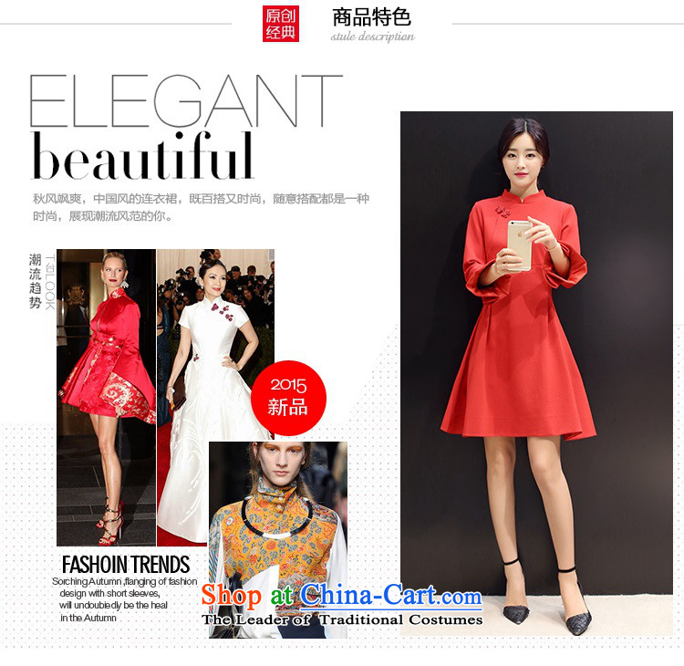 The 2015 autumn and winter Ms. New Pure Color China wind dresses minimalist retro style, a Korean word waist skirt Sau San hundreds pleated skirts petals cuff 2 black M picture, prices, brand platters! The elections are supplied in the national character of distribution, so action, buy now enjoy more preferential! As soon as possible.
