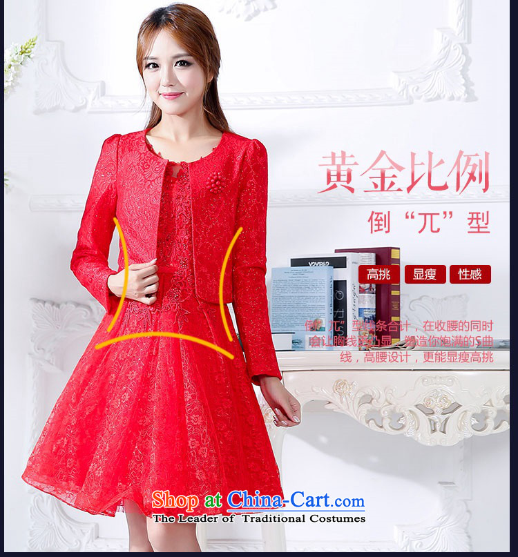 2015 Autumn and winter new women's large red long two kits bridal dresses Sau San video thin princess wedding dress jacket temperament dresses bows services 1 red L picture, prices, brand platters! The elections are supplied in the national character of distribution, so action, buy now enjoy more preferential! As soon as possible.