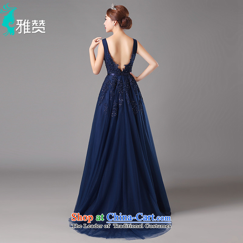 Jacob Chan evening dresses long nights annual chairpersons dress small trailing the new 2015 Autumn and Winter Female sense lace navy S, Jacob Chan (YAZAN) , , , shopping on the Internet