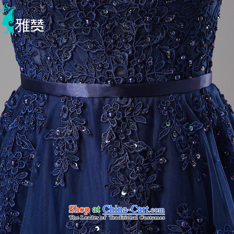 Jacob Chan evening dresses long nights annual chairpersons dress small trailing the new 2015 Autumn and Winter Female sense lace navy S, Jacob Chan (YAZAN) , , , shopping on the Internet
