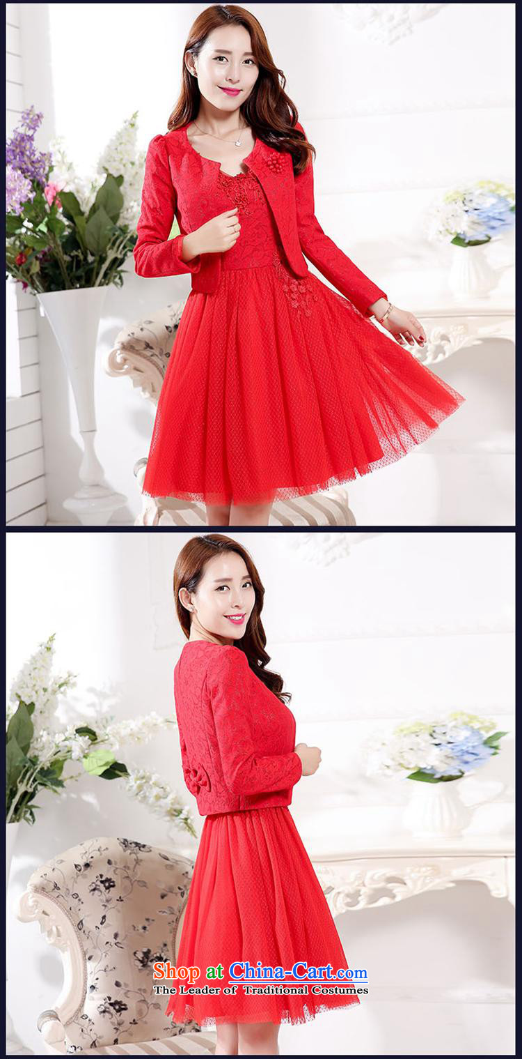Ms Rebecca Pun stylish shops fall and winter bride bows wedding dress uniform wedding dress bridesmaid back door onto the skirt kit female bridesmaids red L picture, prices, brand platters! The elections are supplied in the national character of distribution, so action, buy now enjoy more preferential! As soon as possible.