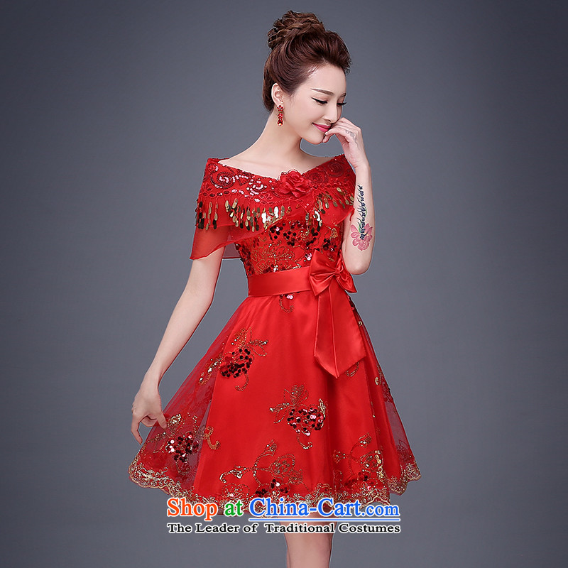 The bride services 2015 Summer bows new pregnant women married to dress short, the betrothal small dress dresses female red autumn package shoulder XL, Beverly (tingbeier ting) , , , shopping on the Internet