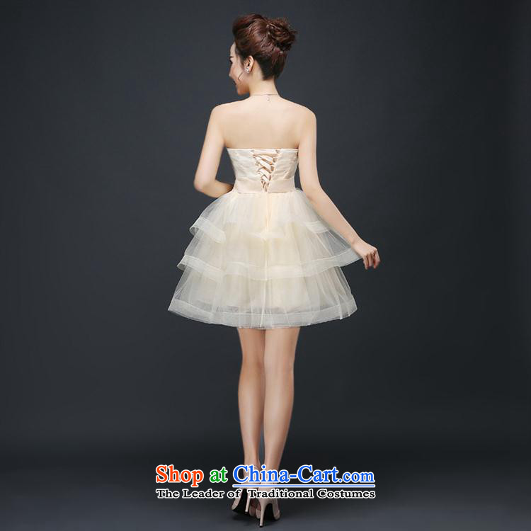 2015 Autumn and winter new champagne color bridesmaid Dress Short, small in marriages bows evening dresses female champagne color M picture, prices, brand platters! The elections are supplied in the national character of distribution, so action, buy now enjoy more preferential! As soon as possible.