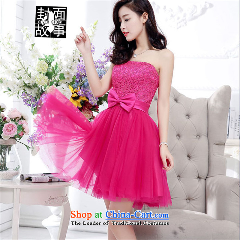 Cover story by 2015 after long tail short two dimensional large flower wedding dresses bride Sau San foutune shoulder bon bon apron skirt pink XL, Cover Story (COVER) SAYS shopping on the Internet has been pressed.