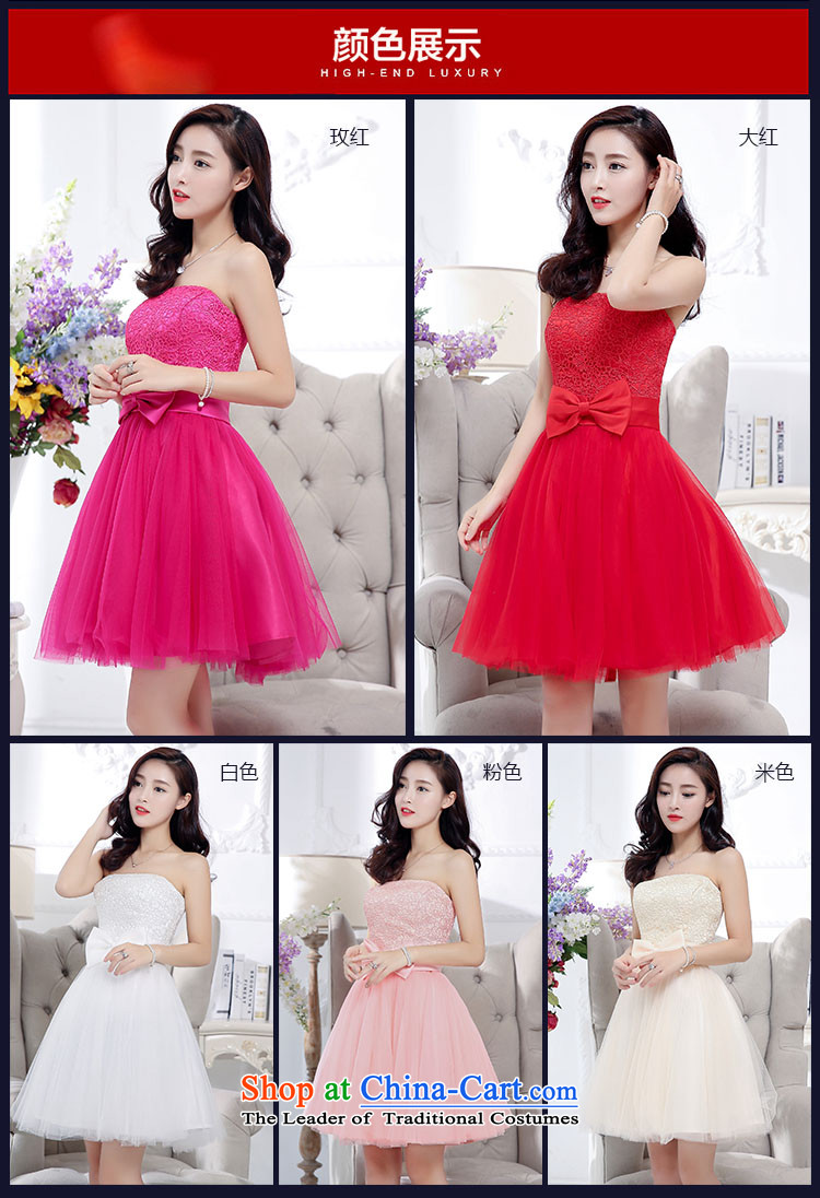 The buds of 2015 autumn and winter, the new bride dress large red bows to wipe the chest lace stitching bridesmaid skirt gauze bon bon skirt rose red XL Photo, prices, brand platters! The elections are supplied in the national character of distribution, so action, buy now enjoy more preferential! As soon as possible.
