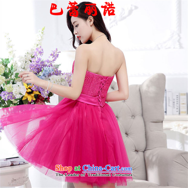 The buds of 2015 autumn and winter, the new bride dress large red bows to wipe the chest lace stitching bridesmaid skirt gauze bon bon skirt rose , Lei Li of the XL, , , , shopping on the Internet