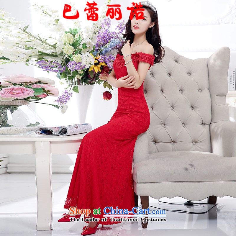 The buds of 2015 autumn and winter, new dresses long crowsfoot sexy a field for the bridal services dress bows banquet dinner dress white , L, Lei Li, , , , shopping on the Internet