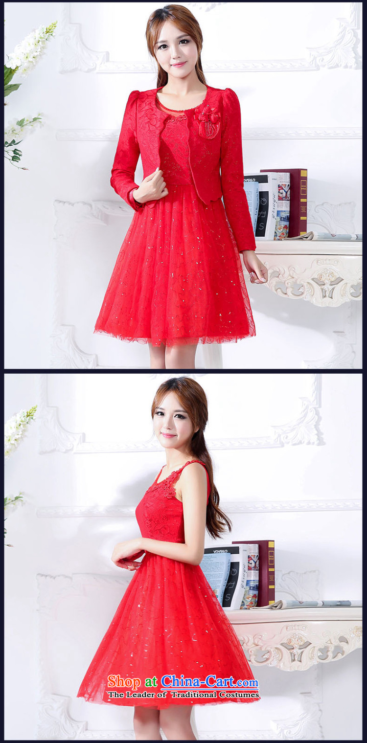The virtues of the new 2015 autumn will replace the Korean version of an elegant evening dresses bows services back to small female Red  (two dresses kit) XXL picture, prices, brand platters! The elections are supplied in the national character of distribution, so action, buy now enjoy more preferential! As soon as possible.