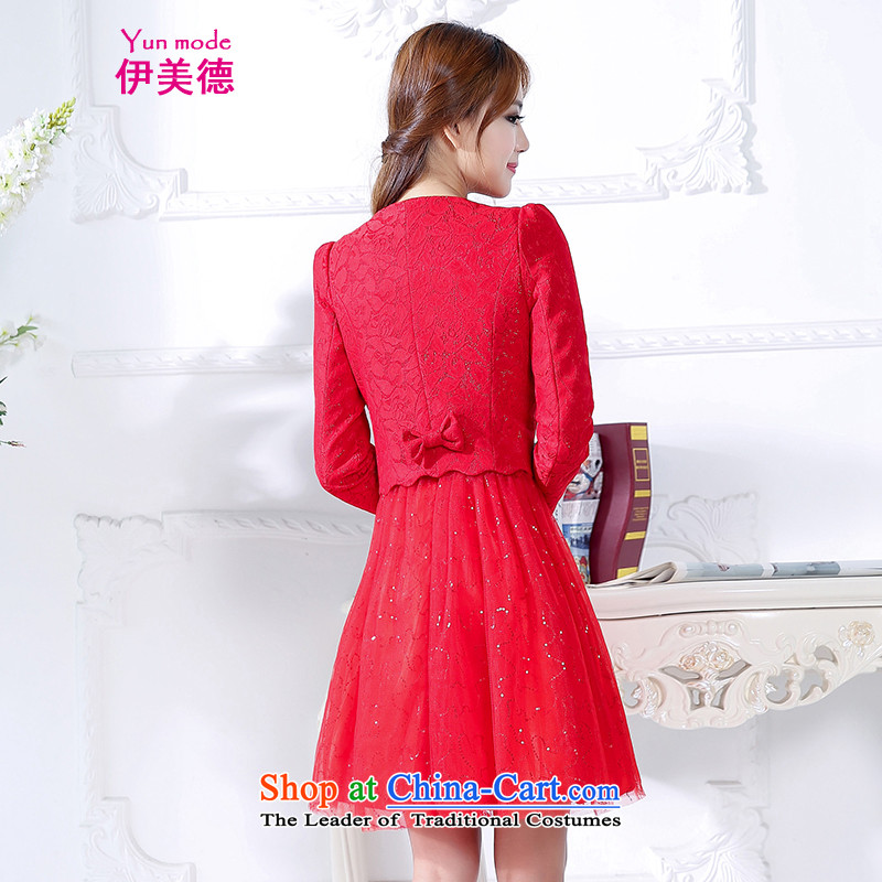 The virtues of the new 2015 autumn will replace the Korean version of an elegant evening dresses bows services back to small female Red  (two dresses kit) XXL, el virtues (yun mode) , , , shopping on the Internet
