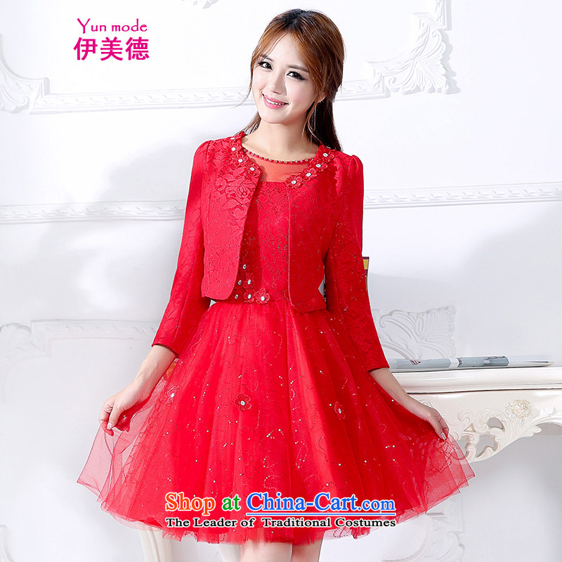 El virtues of new, Autumn 2015 bride services back door small toasting champagne evening dress female Sau San jacket dresses red  _two kit_ M