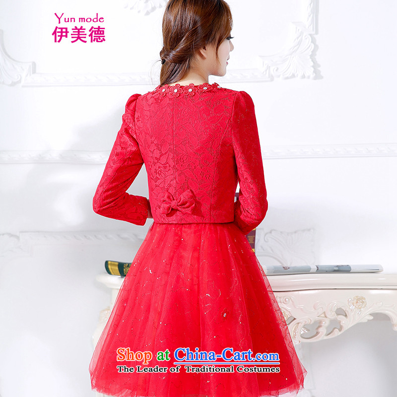 El virtues of new, Autumn 2015 bride services back door small toasting champagne evening dress female Sau San jacket dresses red  (two kit) M'virtues (yun mode , , , shopping on the Internet