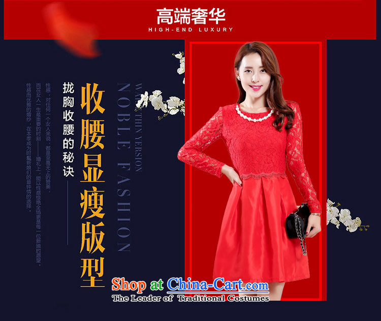 The virtues of the new 2015 Autumn replacing Korean elegant dresses round-neck collar long-sleeved clothing back door small bows dress female red XL Photo, prices, brand platters! The elections are supplied in the national character of distribution, so action, buy now enjoy more preferential! As soon as possible.