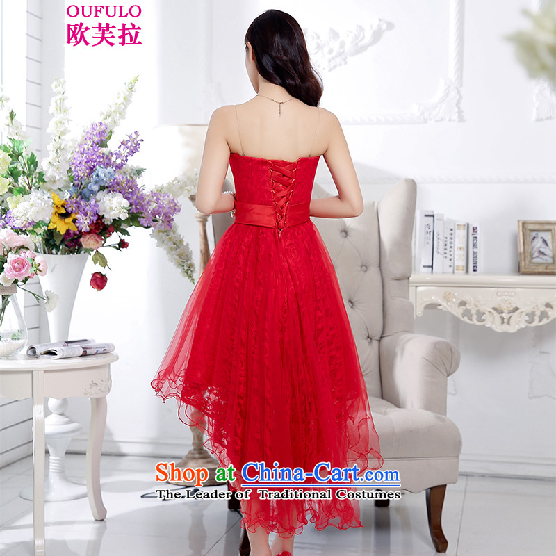 The OSCE to pull oufulo 2015 winter clothing new lace anointed chest Bow Tie Foutune of lace under the skirt of Sau San dress atmospheric new magenta M, OSCE to pull down (oufulo) , , , shopping on the Internet
