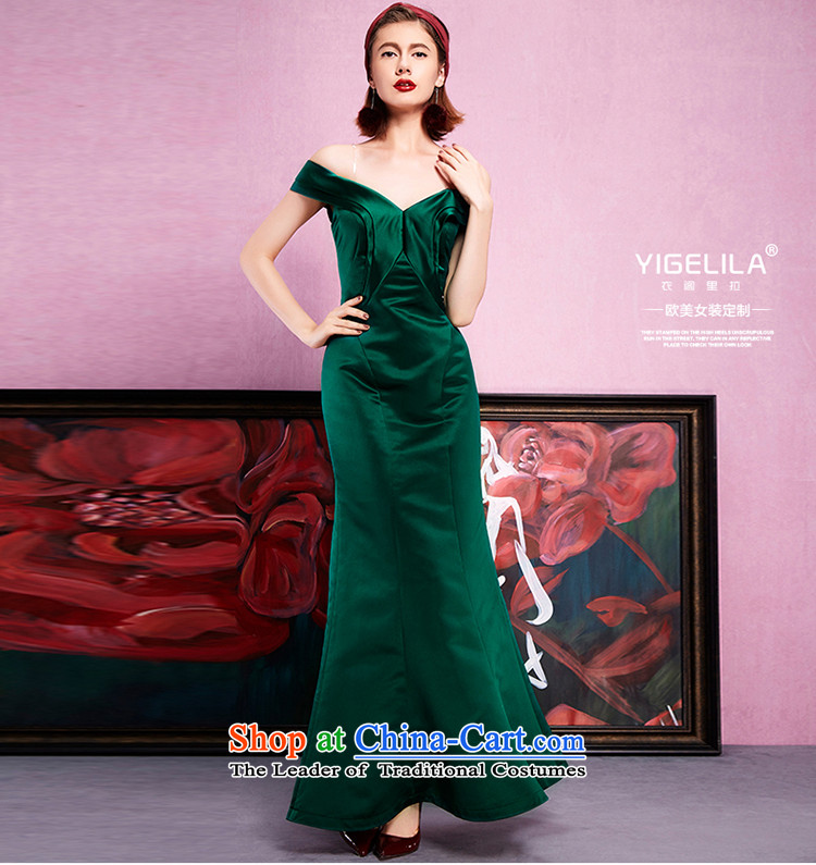 Yi Ge lire aristocratic temperament plain light silk satin slotted bare shoulders crowsfoot organ skirt banquet dress dresses Doi green 61234 L picture, prices, brand platters! The elections are supplied in the national character of distribution, so action, buy now enjoy more preferential! As soon as possible.