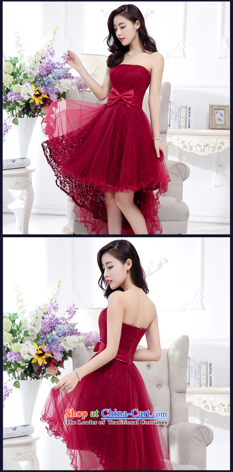 The buds of 2015 autumn and winter, the new bride evening dresses and chest after short long red lace bridesmaid services dresses evening drink service banquet red L photo, prices, brand platters! The elections are supplied in the national character of distribution, so action, buy now enjoy more preferential! As soon as possible.