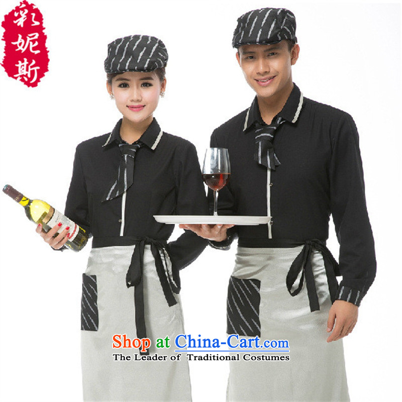* the gender concerns and clothes shops Fall/Winter Collections Hot Pot Restaurant Cafe long-sleeved shirt hotel attendants workwear female black (T-shirt + apron) male green T-shirt + apron) (XXL,A.J.BB,,, shopping on the Internet