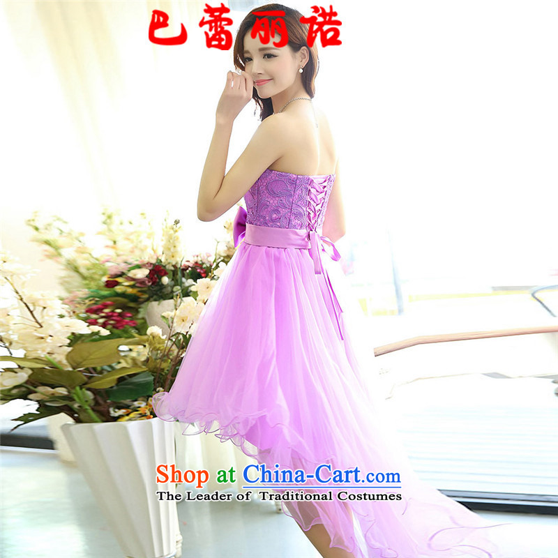 The buds of 2015 autumn and winter, the new bride dress classic lace stitching marriage bows services bridesmaid skirt bon bon skirt banquet hosted evening dresses Red, Blue M Bar Lei Li, , , , shopping on the Internet