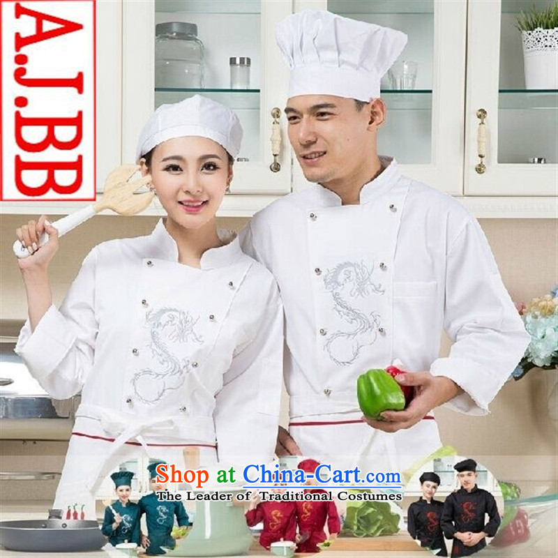 The Secretary for Health related shops * embroidered dragon hotel restaurant the restaurant chef of long-sleeved clothing and autumn and winter female red shirts) (white male (T-shirt) XXL,A.J.BB,,, shopping on the Internet