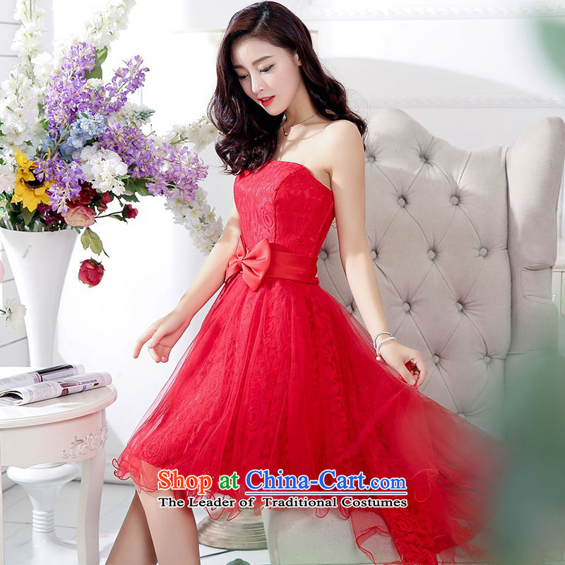 2015 Autumn and Winter, stylish Sau San Foutune Bow Ties With chest lace dresses Bridal Services evening dresses temperament gentlewoman long skirt as Princess skirt sweet bridesmaid service wedding + shawl (color please note) XL,UYUK,,, shopping on the Internet
