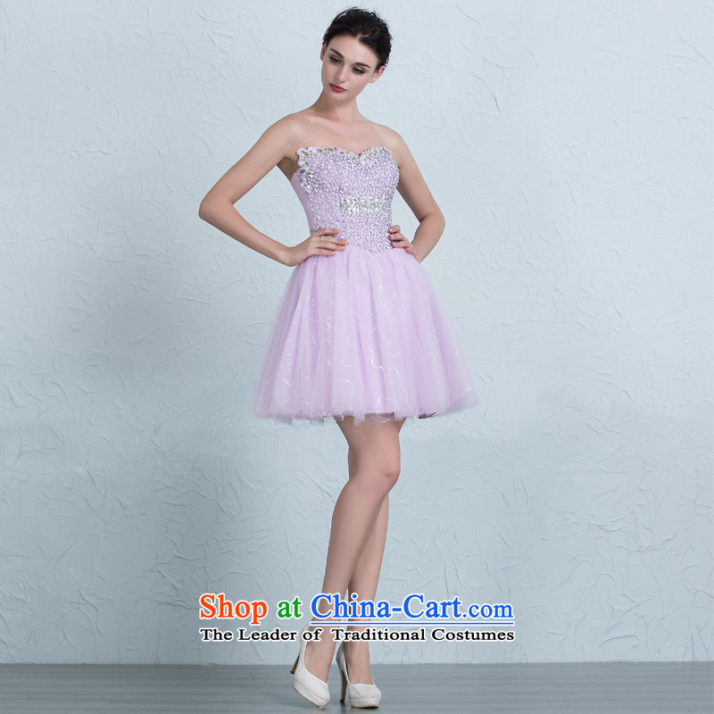 There is a first star on the new Wedding Dress Short skirts, bridesmaid straps and chest lace evening dress with a light purple 4 code, HOC , , , shopping on the Internet