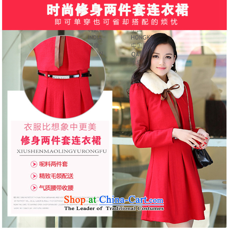 The United States is still  2015 autumn and winter clothing new temperament aristocratic small incense wind? kit skirt gross Korean Sau San video thin two kits dresses red jacket red dress M picture, prices, brand platters! The elections are supplied in the national character of distribution, so action, buy now enjoy more preferential! As soon as possible.
