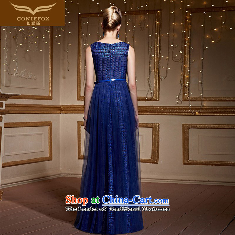 Creative New stylish 2015 Fox shoulders banquet evening dresses Sau San long evening drink services under the auspices of the annual session of the girl will dress 31006 M, creative fox blue (coniefox) , , , shopping on the Internet