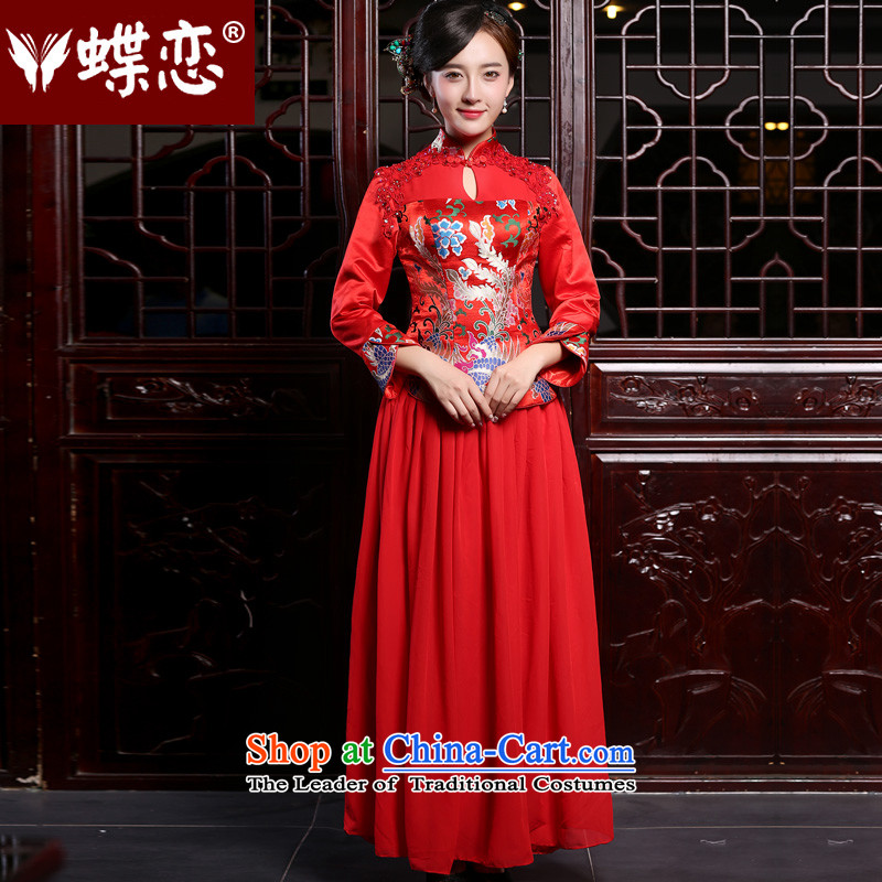 Butterfly Lovers 2015 Autumn New, wedding dresses red bows Tang dynasty service marriage two kits cheongsam dress red - pre-sale 7 dayS