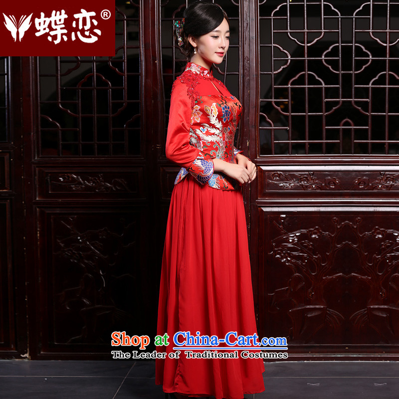 Butterfly Lovers 2015 Autumn New, wedding dresses red bows Tang dynasty service marriage two kits cheongsam dress red - pre-sale 7 days , Butterfly Lovers , , , shopping on the Internet