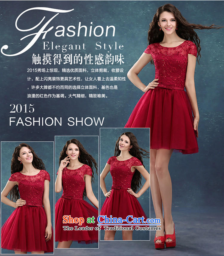 The Korean version of the divas autumn 2015 New Princess evening dress short skirt) in Top Loin of Sau San cuff lace bow tie dresses cute little dress wine red XXL picture, prices, brand platters! The elections are supplied in the national character of distribution, so action, buy now enjoy more preferential! As soon as possible.