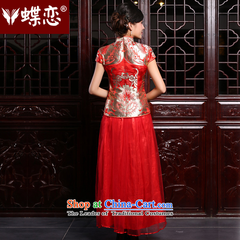 Butterfly Lovers 2015 Autumn new, red Chinese bows two kit retro long cheongsam dress red - pre-sale 7 days XS, Butterfly Lovers , , , shopping on the Internet