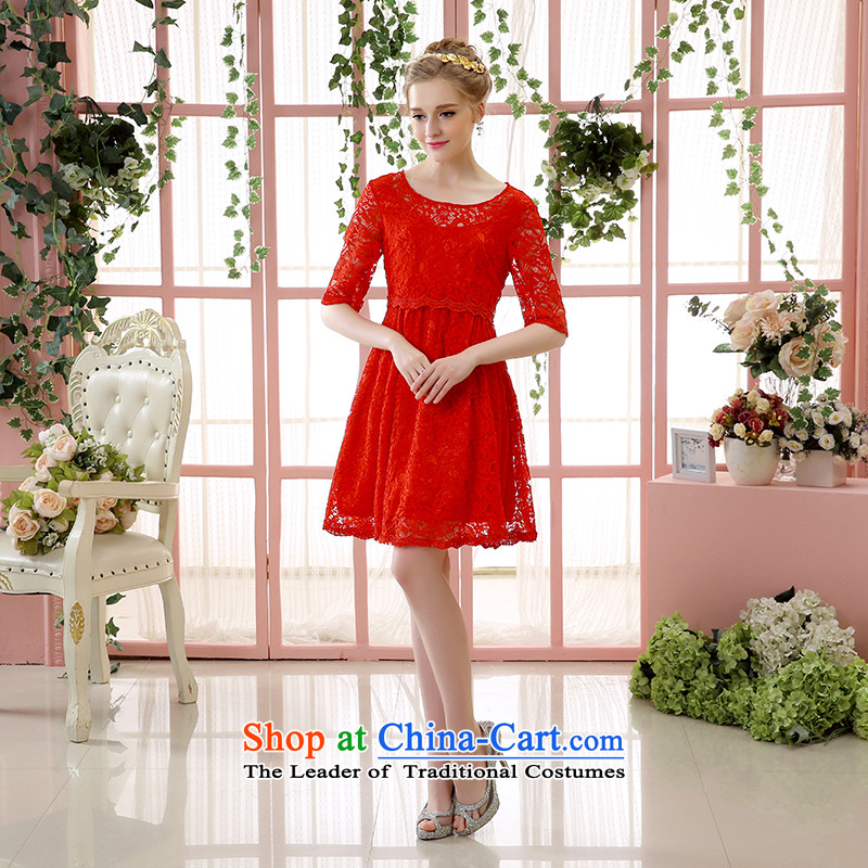 Toasting champagne bride services 2015 new fall short of high waist pregnant women large red dress custom marriages long skirt RED M, dumping of wedding dress shopping on the Internet has been pressed.