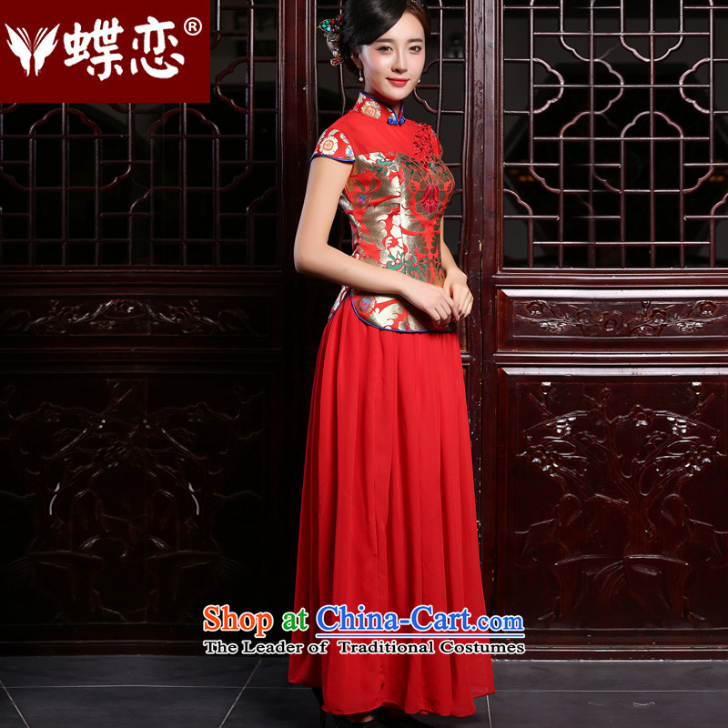 The Butterfly Lovers autumn 2015 new marriage qipao chinese red color long short-sleeved Sau San Red XS, dresses Butterfly Lovers , , , shopping on the Internet