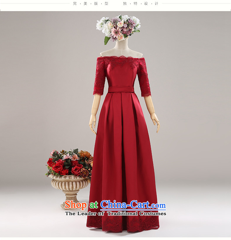 The new 2015 autumn and winter wine red word bride shoulder bows to lace wedding dress in cuff short of female Sau San wine red short, XL Photo, prices, brand platters! The elections are supplied in the national character of distribution, so action, buy now enjoy more preferential! As soon as possible.