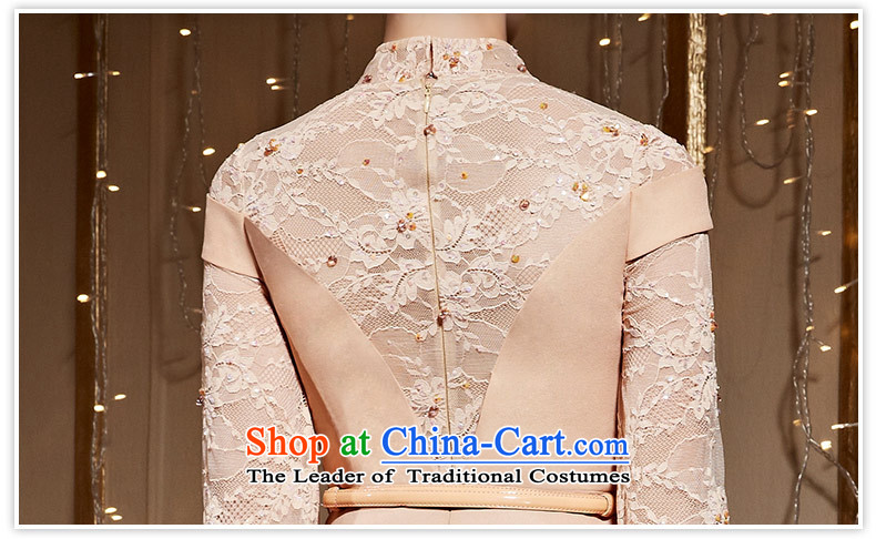 The kitsune 2015 autumn and winter creative new lace long-sleeved banquet dinner dress company annual meeting presided over long dresses dress court dresses 31030 apricot XXL picture, prices, brand platters! The elections are supplied in the national character of distribution, so action, buy now enjoy more preferential! As soon as possible.