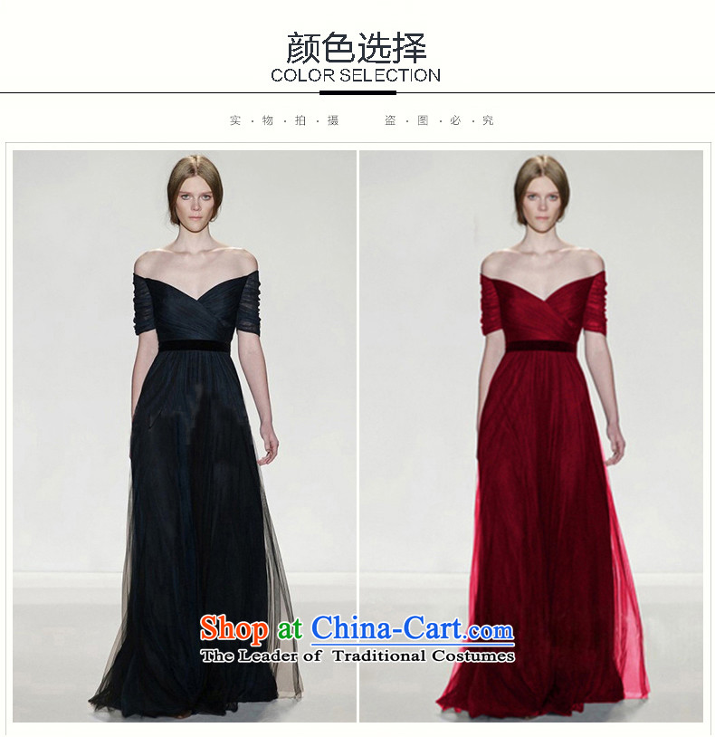 The new 2015 autumn and winter navy v-neck evening dress long autumn evening banquet hosted wine red married women serving drink red S pictures, Sau San price, brand platters! The elections are supplied in the national character of distribution, so action, buy now enjoy more preferential! As soon as possible.