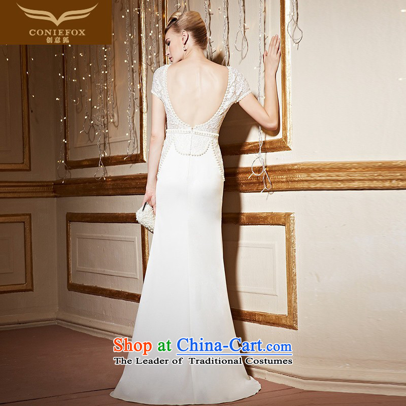 The kitsune stylish package creative shoulder banquet dinner dress white long gown under the auspices of Sau San aristocratic evening drink service birthday party dress skirt 31051 White XXL pre-sale, creative Fox (coniefox) , , , shopping on the Internet