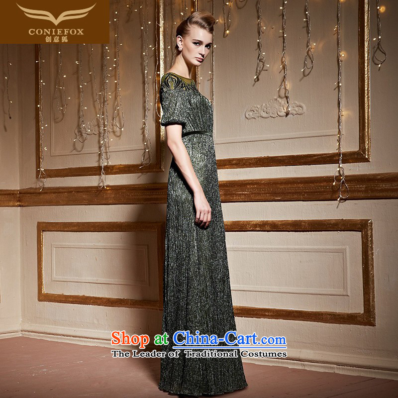 Creative Fox marriages under the auspices of the annual meeting of the Company serving drink women will dress Sau San long evening dress skirt video thin evening dresses 31052 Fluorescent Green , L, creative Fox (coniefox) , , , shopping on the Internet