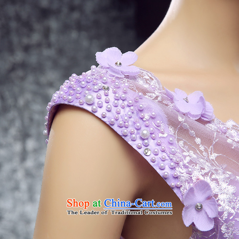 7 Color 7 tone Korean New 2015 V-Neck shoulders flowers evening dresses marriage long service bows dresses dress L052 light purple tailored, 7 7 Color Tone , , , shopping on the Internet