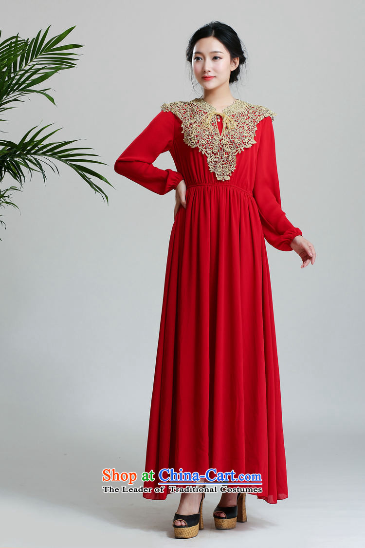 In accordance with the intent of the  muslim dress skirts 9505# thick Islamic long-sleeved gold wire shawl long long-sleeved dresses red L picture, prices, brand platters! The elections are supplied in the national character of distribution, so action, buy now enjoy more preferential! As soon as possible.