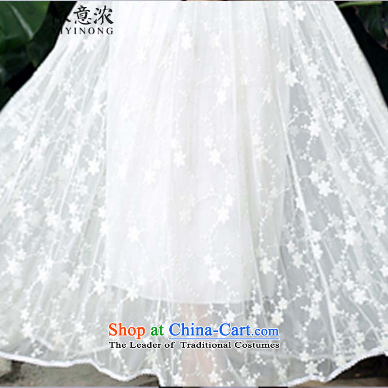 In accordance with the intention is thicker  9566# full lace large beyond-the-long skirt court dress lace white dresses according to their enrichment (M YIYINONG shopping on the Internet has been pressed.)