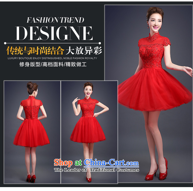 (double-Xi urged bows as soon as possible to serve 2015 autumn and winter new red short) Bride bows to collar lace sleeveless small red dress Sau San XL Photo, prices, brand platters! The elections are supplied in the national character of distribution, so action, buy now enjoy more preferential! As soon as possible.