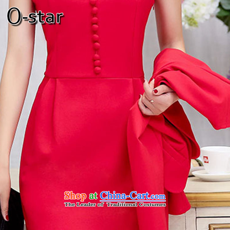 The autumn 2015 new o-star two kits dresses Sau San simple and classy red dress dress red and black Xl,o-star,,, shopping on the Internet