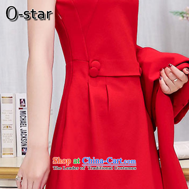 The autumn 2015 new o-star two kits skirt Fashion back door onto the small red Chinese marriage dress Sau San black black m,o-star,,, bows Services Online Shopping