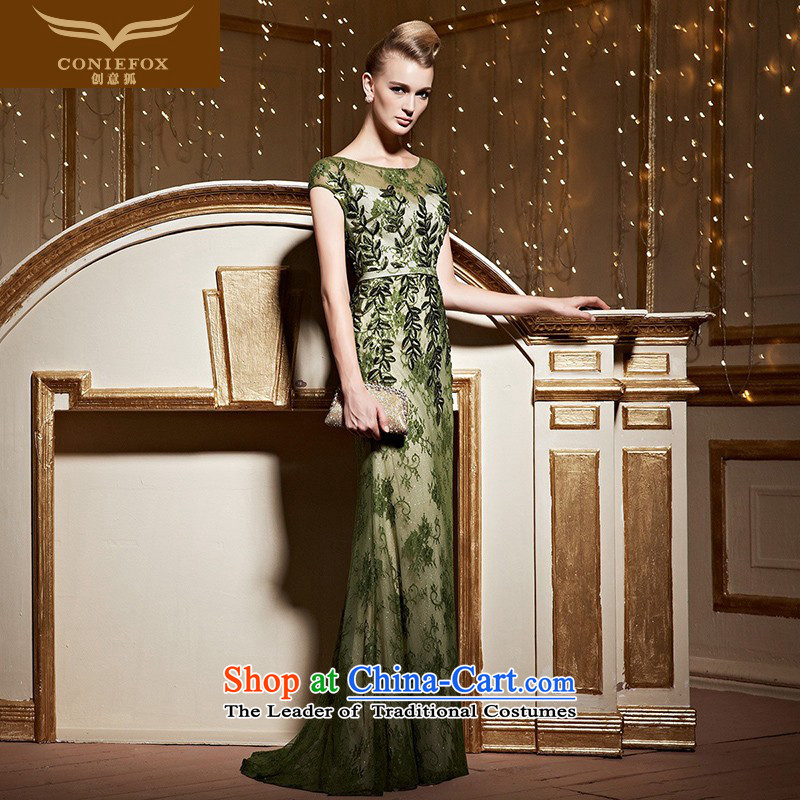Creative Fox crowsfoot package shoulder banquet evening dresses lace tail dress long skirt annual meeting under the auspices of the girl will dress bows services long dark green M creative fox over KRW 3,105.6 (coniefox) , , , shopping on the Internet